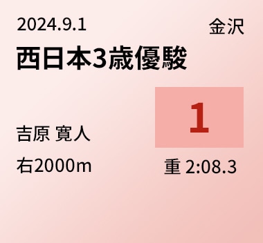 西日本3歳優駿 1位
