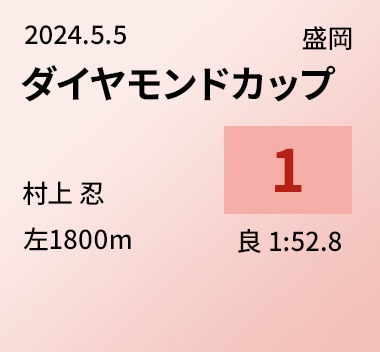 ダイヤモンドカップ 1位