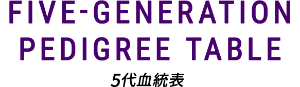 FIVE-GENERATION PEDIGREE TABLE　5代血統表