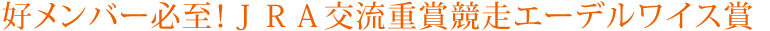 好メンバー必至！ＪＲＡ交流重賞競走エーデルワイス賞