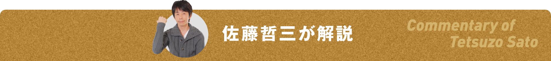 佐藤哲三が解説 Commentary of Tetsuzo Sato